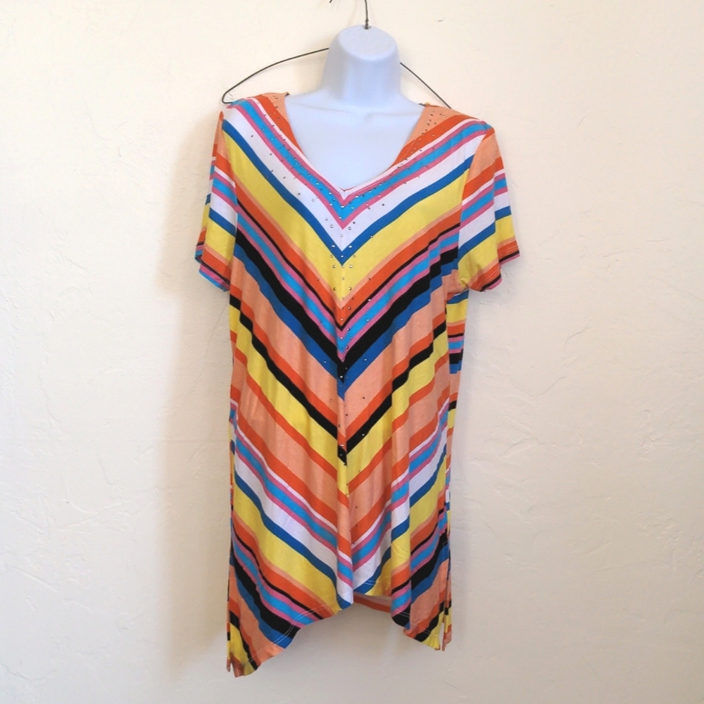 Onque Casuals Multicolored Embellished Top